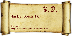 Werba Dominik névjegykártya